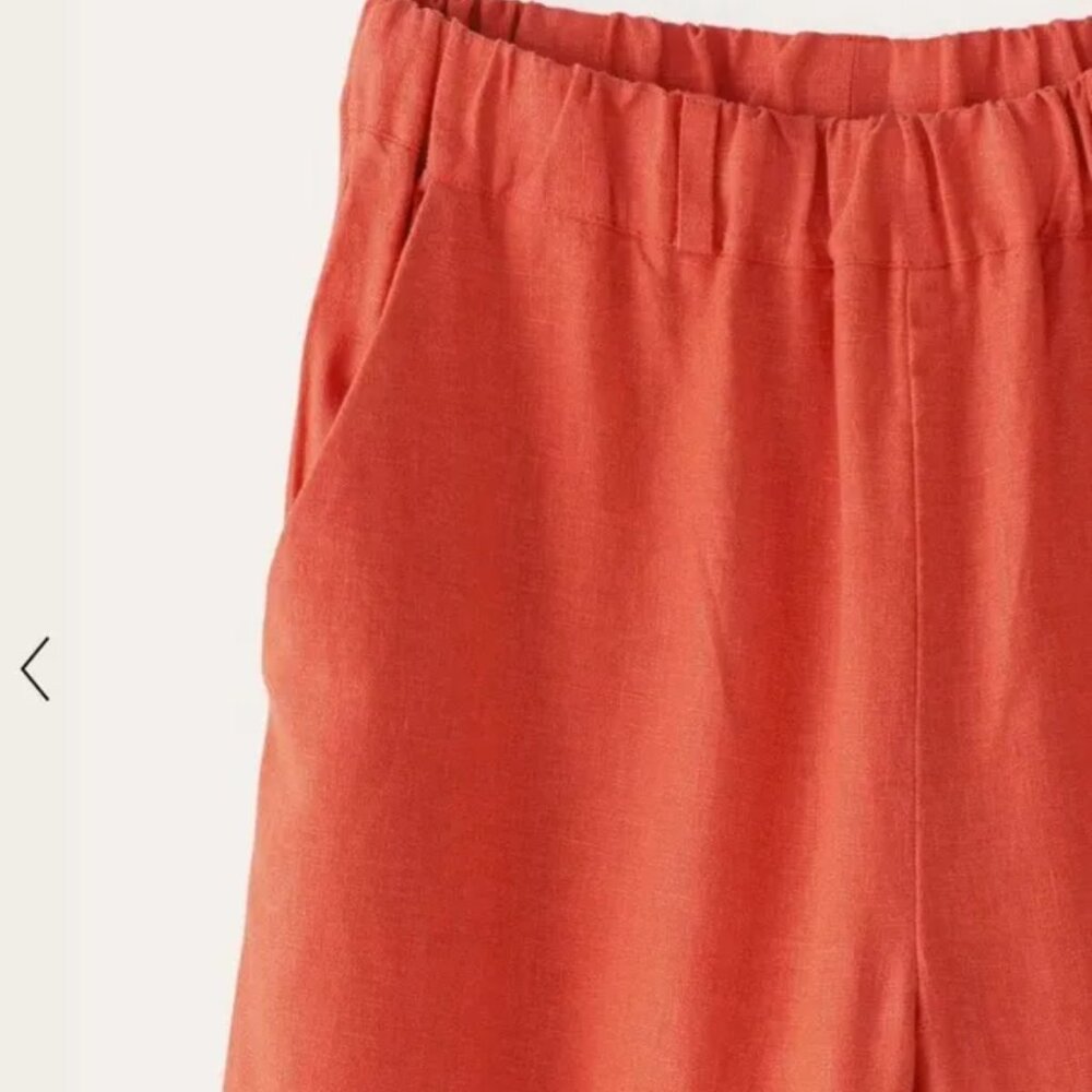 NWT Poetry Cropped Trousers Garment Dyed Linen OS - Picture 4 of 16
